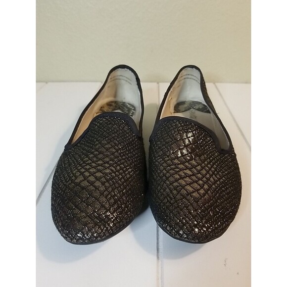 Sam & Libby Shoes Flats Womens Size 8.5 Black Gold Shimmer Slip On - Picture 11 of 13